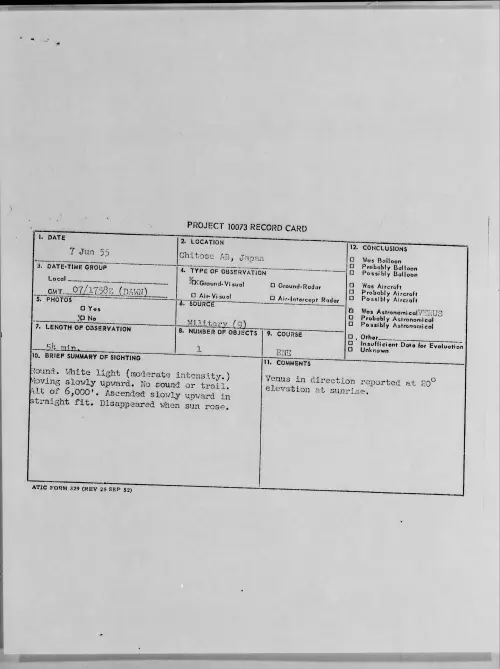 First page of 1955.06 - 6965250 - Chitose AB, Japan