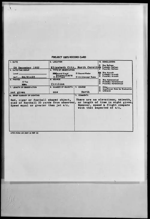 First page of 1957.12 - 6971417 - Elizabeth City, North Carolina