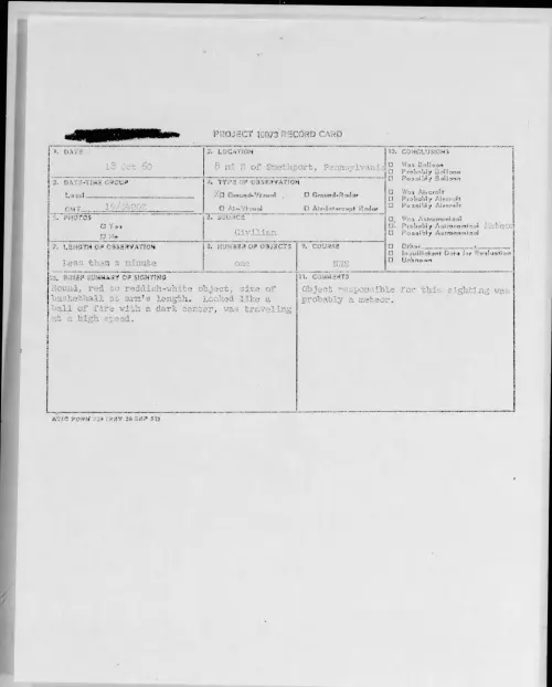 First page of 1960.10 - 8235030 - 8 Mi S of Smethport, Pennsylvania