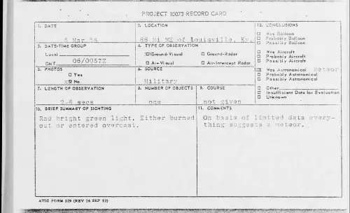 First page of 1958.03 - 6963259 - 66 Mi NE of Louisville, Ky