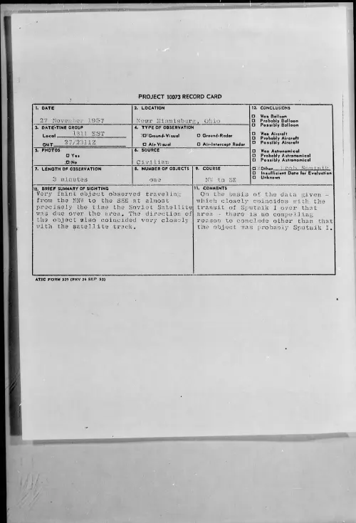 First page of 1957.11 - 6964449 - Near Miamisburg, Ohio