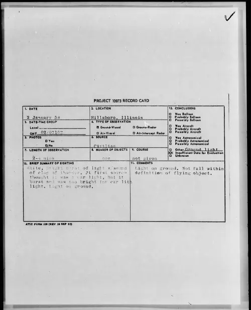 First page of 1958.01 - 6971771 - Hillsboro, Illinois
