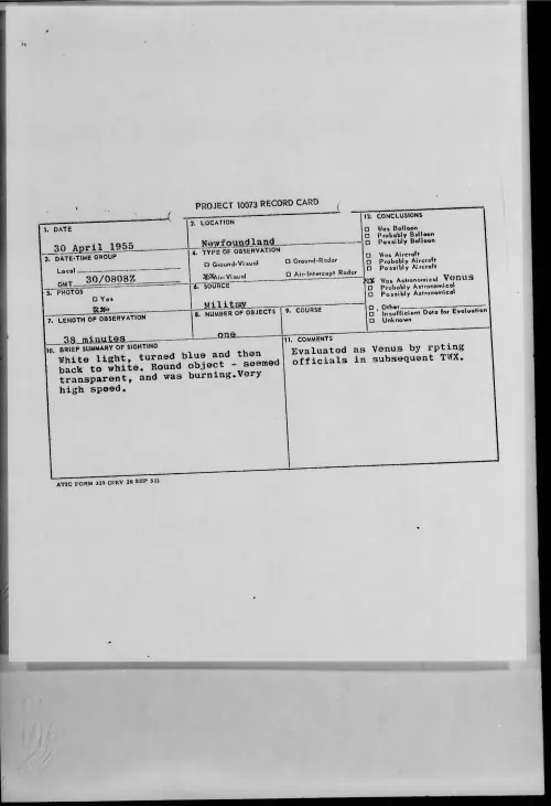 First page of 1955.04 - 6959032 - Newfoundland