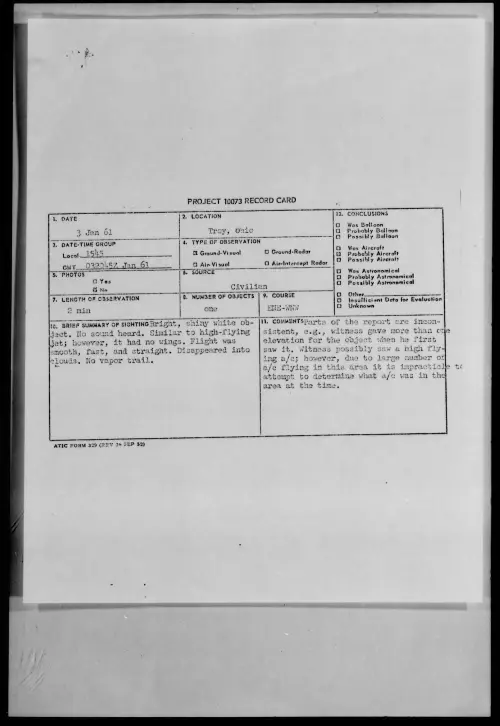 First page of 1961.01 - 8613874 - Troy, Ohio