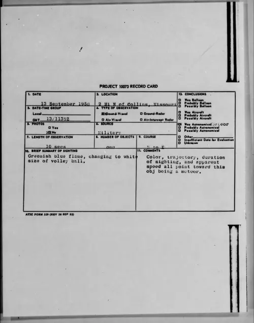 First page of 1958.09 - 8869046 - 2 Mi N Of Collins, Missouri