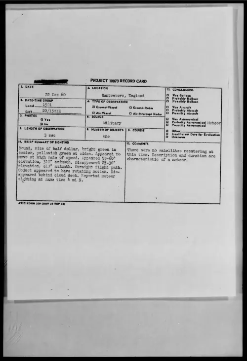 First page of 1960.12 - 8611057 - Bentwaters, England