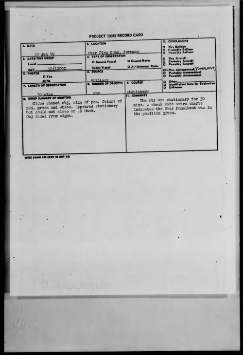 First page of 1959.01 - 9078812 - Over Ping Gung, Formesa