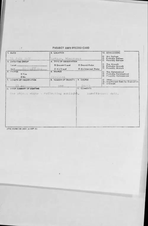 First page of 1957.07 - 6965146 - Antigo, Wisconsin