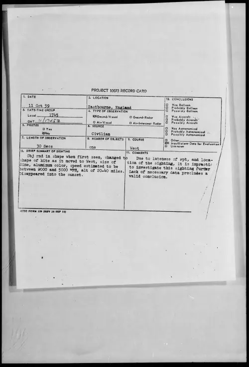 First page of 1959.10 - 6960568 - Eastbourne, England
