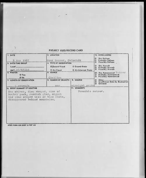 First page of 1957.05 - 6789705 - Near Denver, Colorado