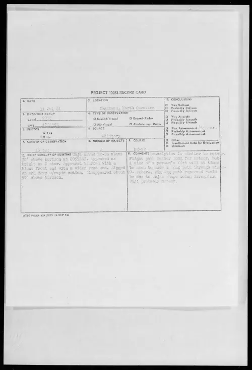 First page of 1961.07 - 8695287 - Nagshead, North Carolina