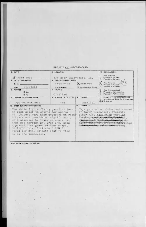 First page of 1957.06 - 6958616 - a-v over Shreveport, La