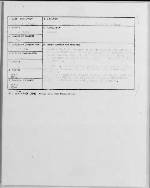 First page of 1953.02 - 9550941 - Rosallia, Washington (20 Min S.Spokane)