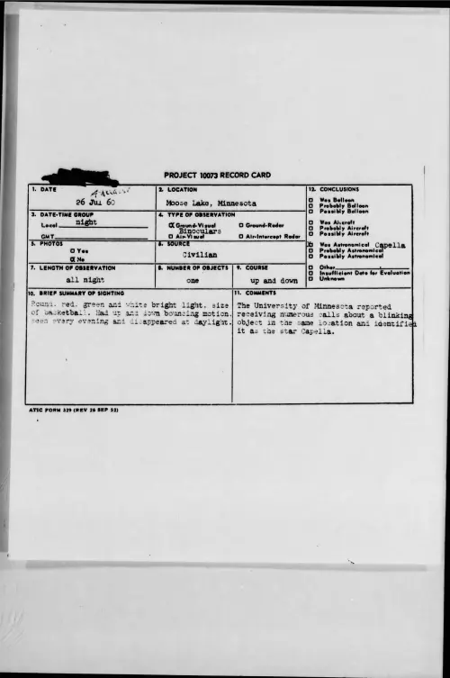 First page of 1960.07 - 7818573 - Moose Lake, Minnesota