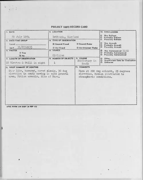 First page of 1954.07 - 8715283 - Bethesda, Maryland