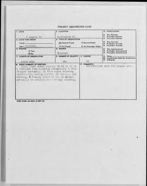 First page of 1959.08 - 8407737 - Washington DC