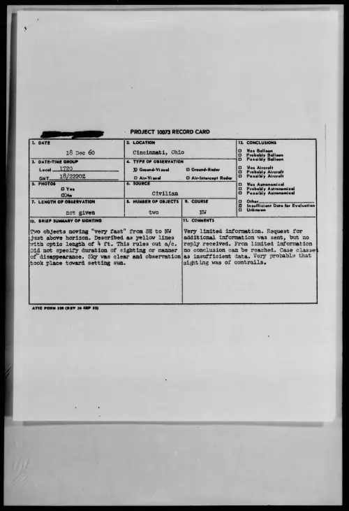 First page of 1960.12 - 8610800 - Cincinnati, Ohio