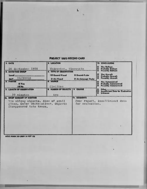 First page of 1956.09 - 7071376 - Whitewater, Wisconsin