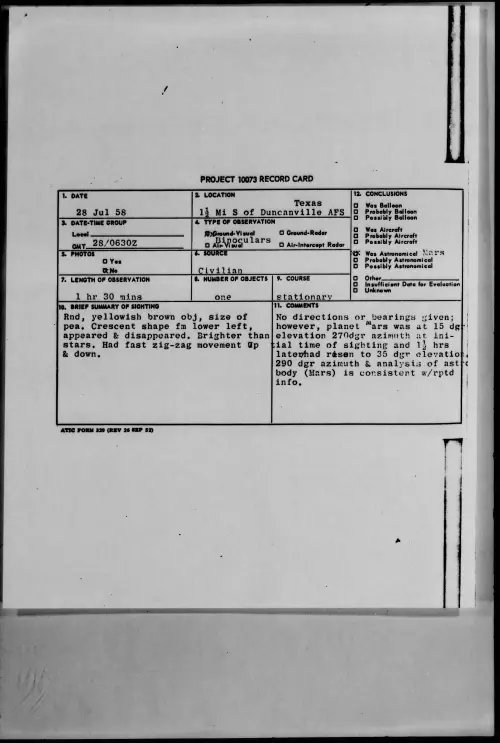 First page of 1958.07 - 8857062 - 1.5 Mi S Of Duncanville Texas