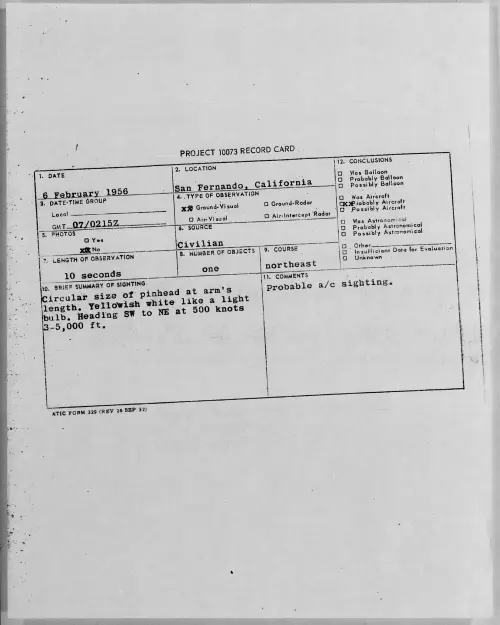 First page of 1956.02 - 7340472 - San Fernando, California