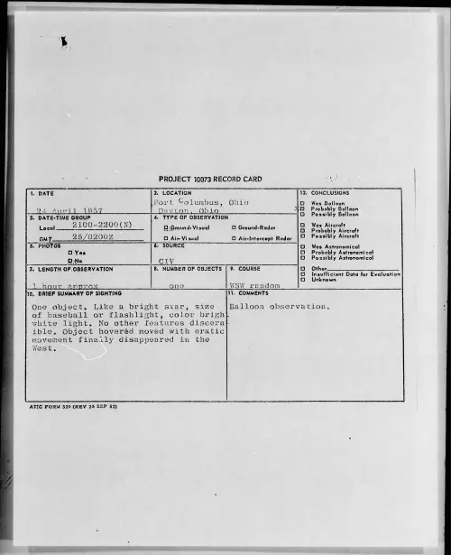 First page of 1957.04 - 6789065 - Port Columbus, Ohio