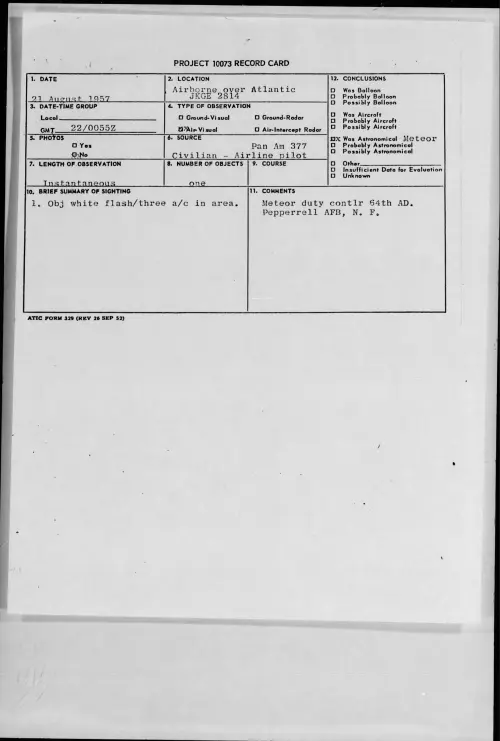 First page of 1957.08 - 6968731 - Airborne over Atlantic JKGE 2814