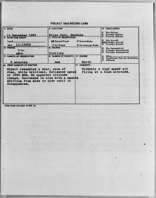 First page of 1957.12 - 6969952 - Miles Coty, Montana