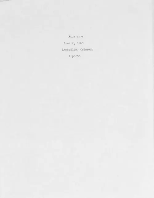 First page of 1960.06 - 6975786 - Leadville, Colorado (#6775)