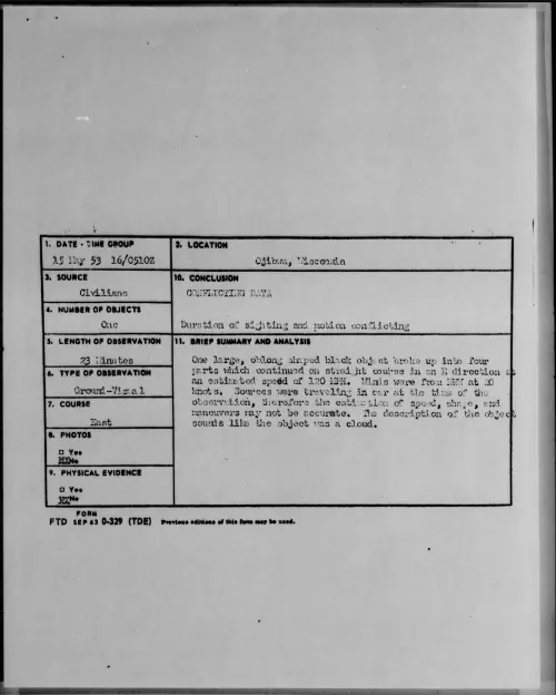 First page of 1953.05 - 6384880 - Ojibwa, Wisconsin