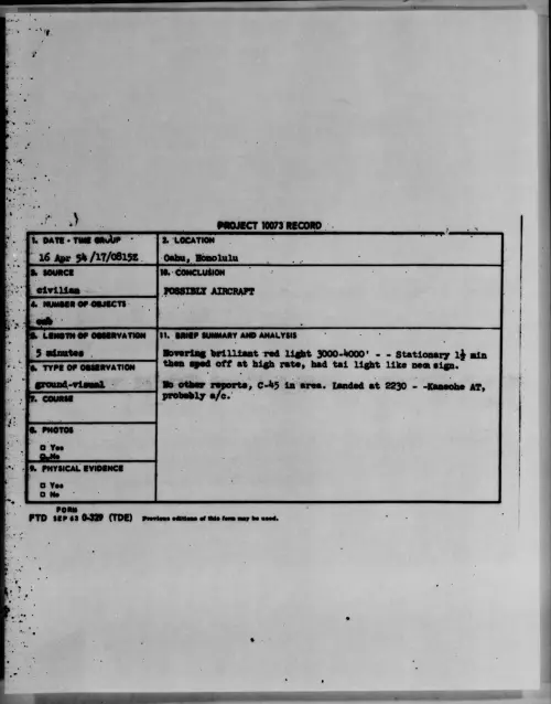 First page of 1954.04 - 6781181 - Oahu, Honolulu