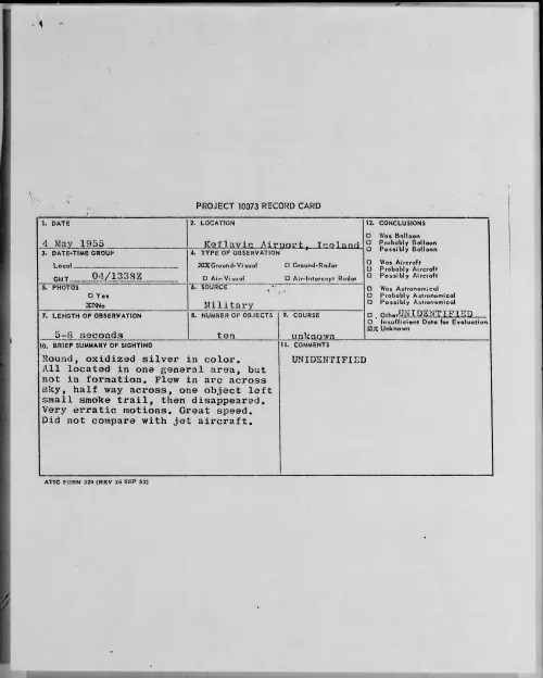 First page of 1955.05 - 6959662 - Keflavic Airport, Iceland