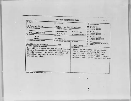 First page of 1956.08 - 6788533 - Delamero, North Dakota
