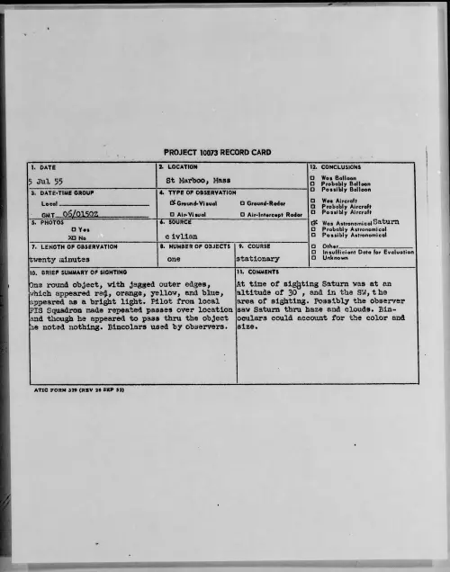 First page of 1955.07 - 6968259 - St Marboo, Mass