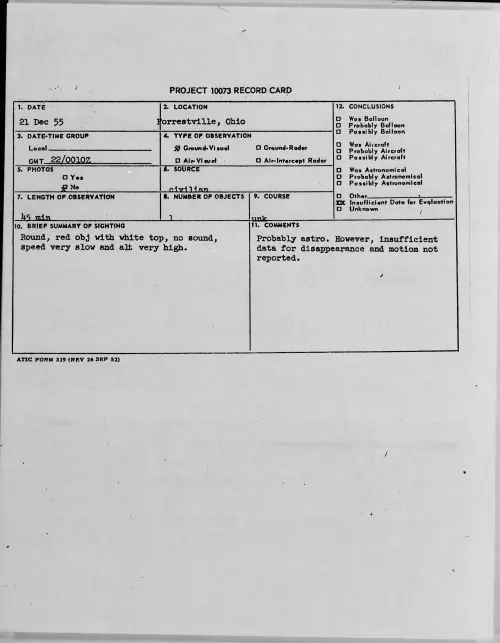 First page of 1955.12 - 7340114 - Forrestville, Ohio