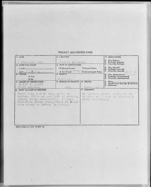 First page of 1958.11 - 7202200 - Poteau, Oklahoma