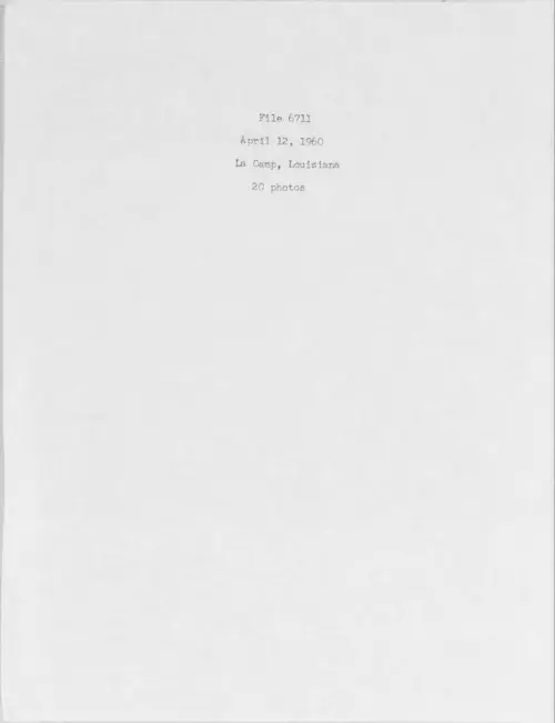 First page of 1960.04 - 6975659 - La Camp, Louisiana (#6711)