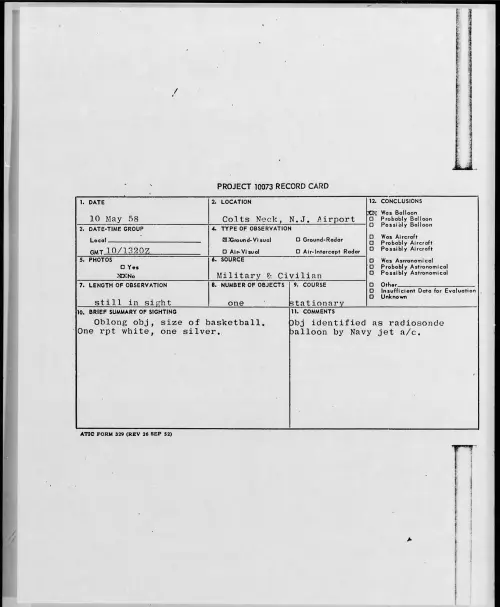 First page of 1958.05 - 7227600 - Colts Neck, N.J. Airport
