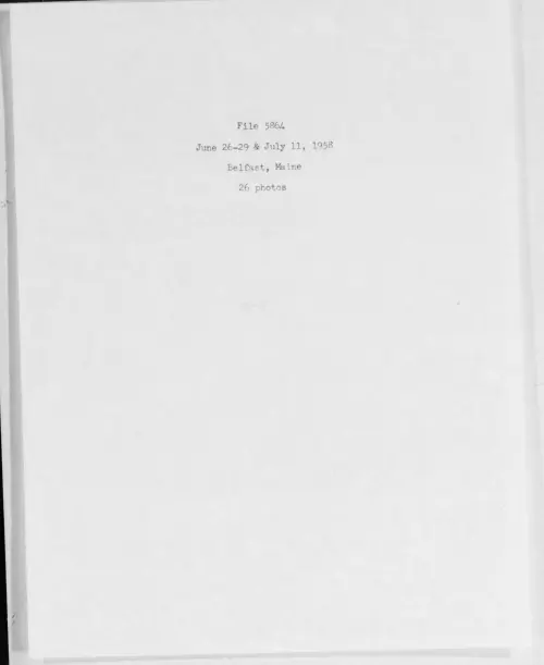 First page of 1958.06 - 6975102 - Belfast, Maine (#5864)