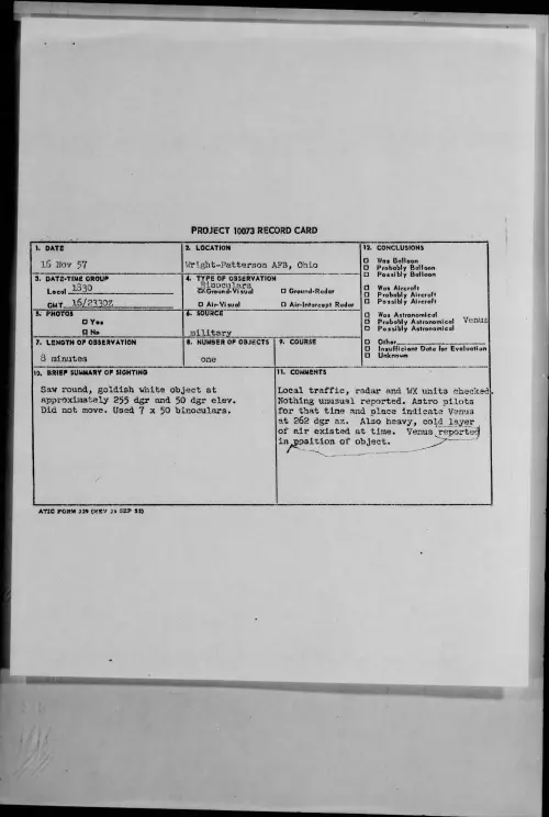 First page of 1957.11 - 6783185 - Wright-Patterson AFB, Ohio