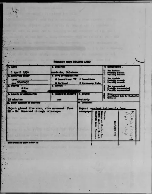 First page of 1954.04 - 6781036 - Anadarka, Oklahoma