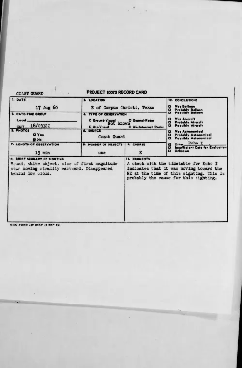 First page of 1960.08 - 7820414 - E of Corpus Christi, Texas
