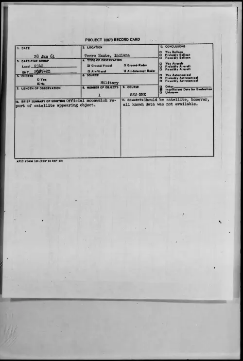 First page of 1961.01 - 8630425 - Terre Haute, Indiana