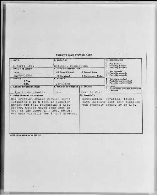 First page of 1957.04 - 6788161 - Shelton, Washington