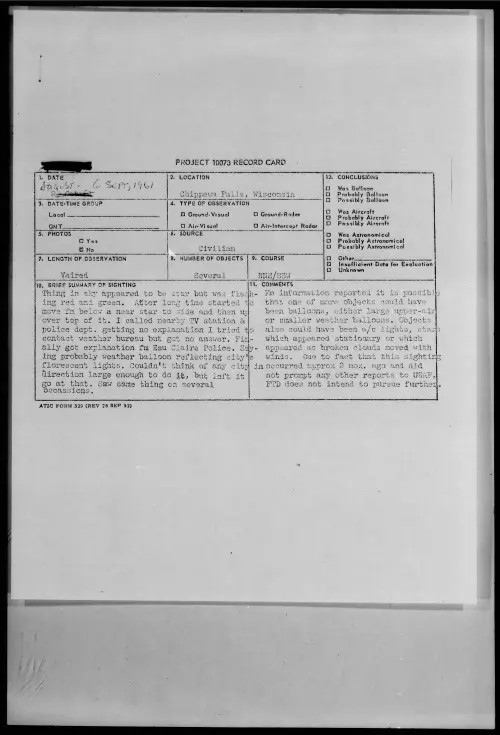First page of 1961.08 - 8296042 - Chippewa Falls, Wisconsin