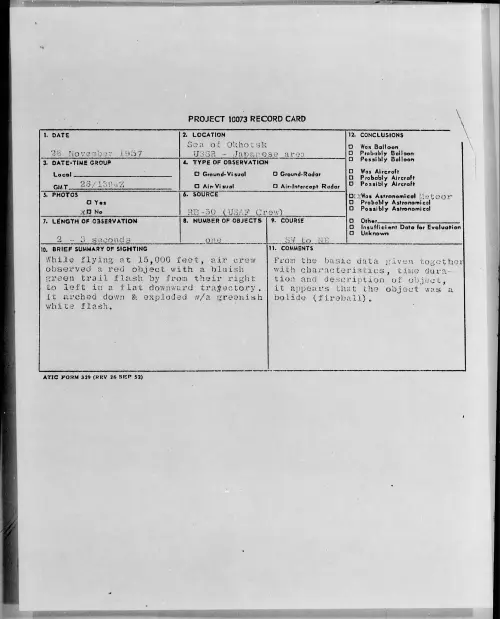 First page of 1957.11 - 6963386 - Sea of Okhotsk USSR- Japanese area