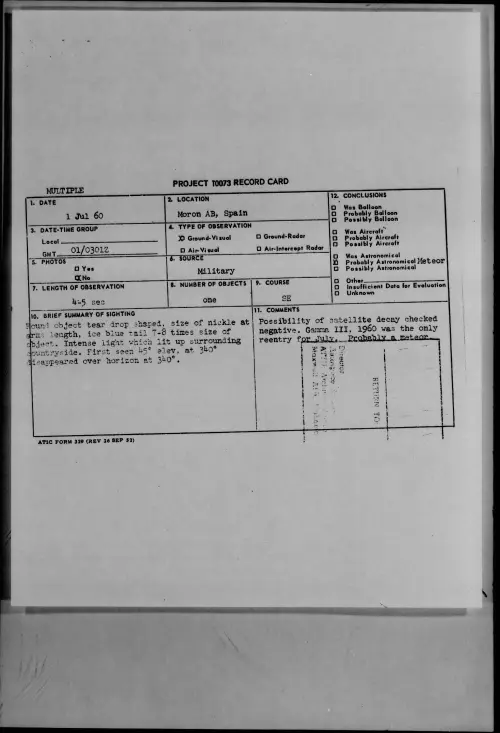 First page of 1960.07 - 7814243 - Moron AB, Spain