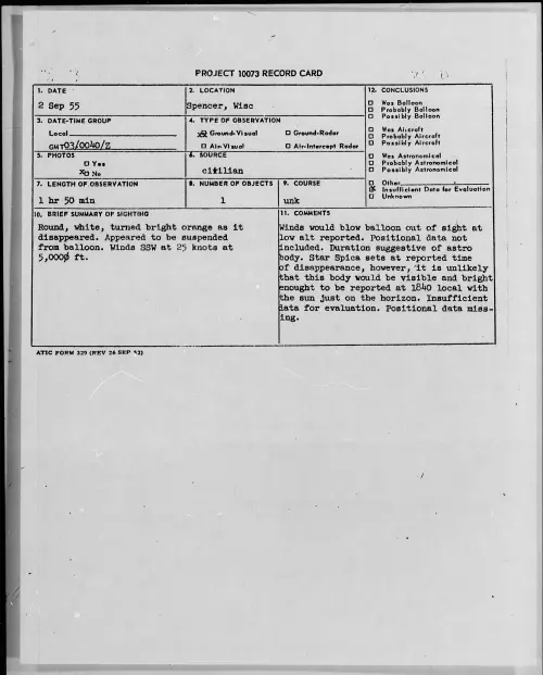 First page of 1955.09 - 7339195 - Spencer, Wisc