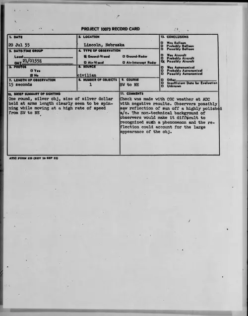 First page of 1955.07 - 6970176 - Lincoln, Nebraska