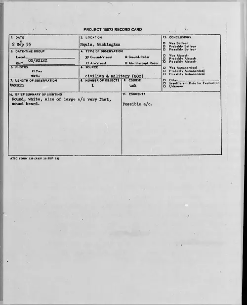 First page of 1955.09 - 7339192 - Sequin, Washington