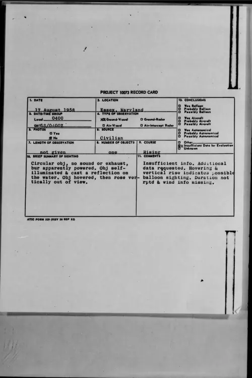 First page of 1958.08 - 8864052 - Essex, Maryland